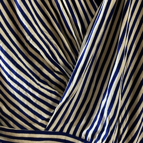 New Metaphor Striped Surplice Blouse XL - Picture 3 of 7